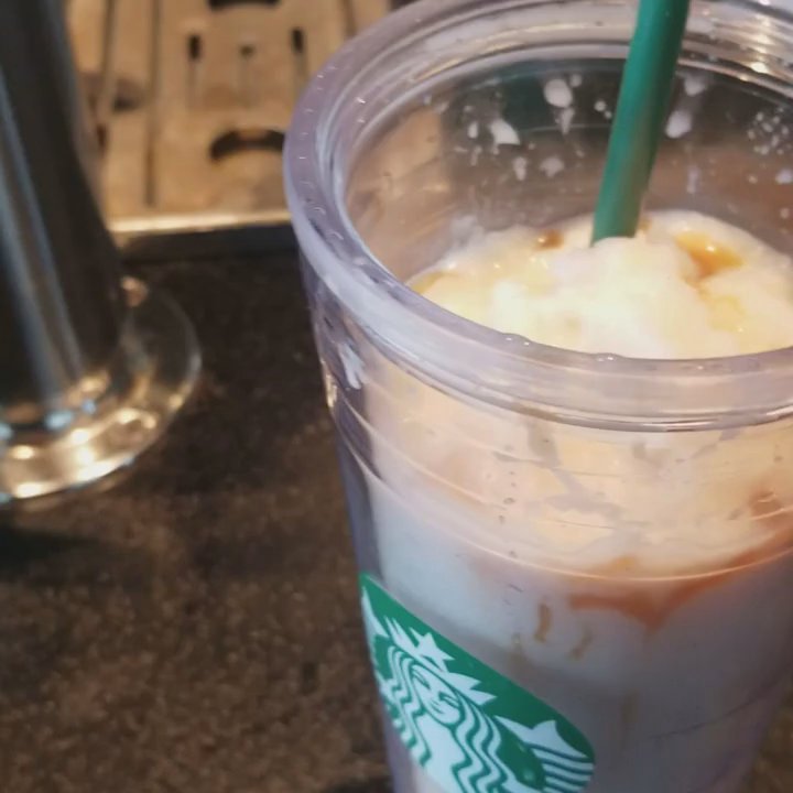 Starbucks - Vanilla Bean Creme with coconut milk with caramel drizzle suppose to be down cup/top - Coffee & Tea Near Me - Jacksonville, Florida