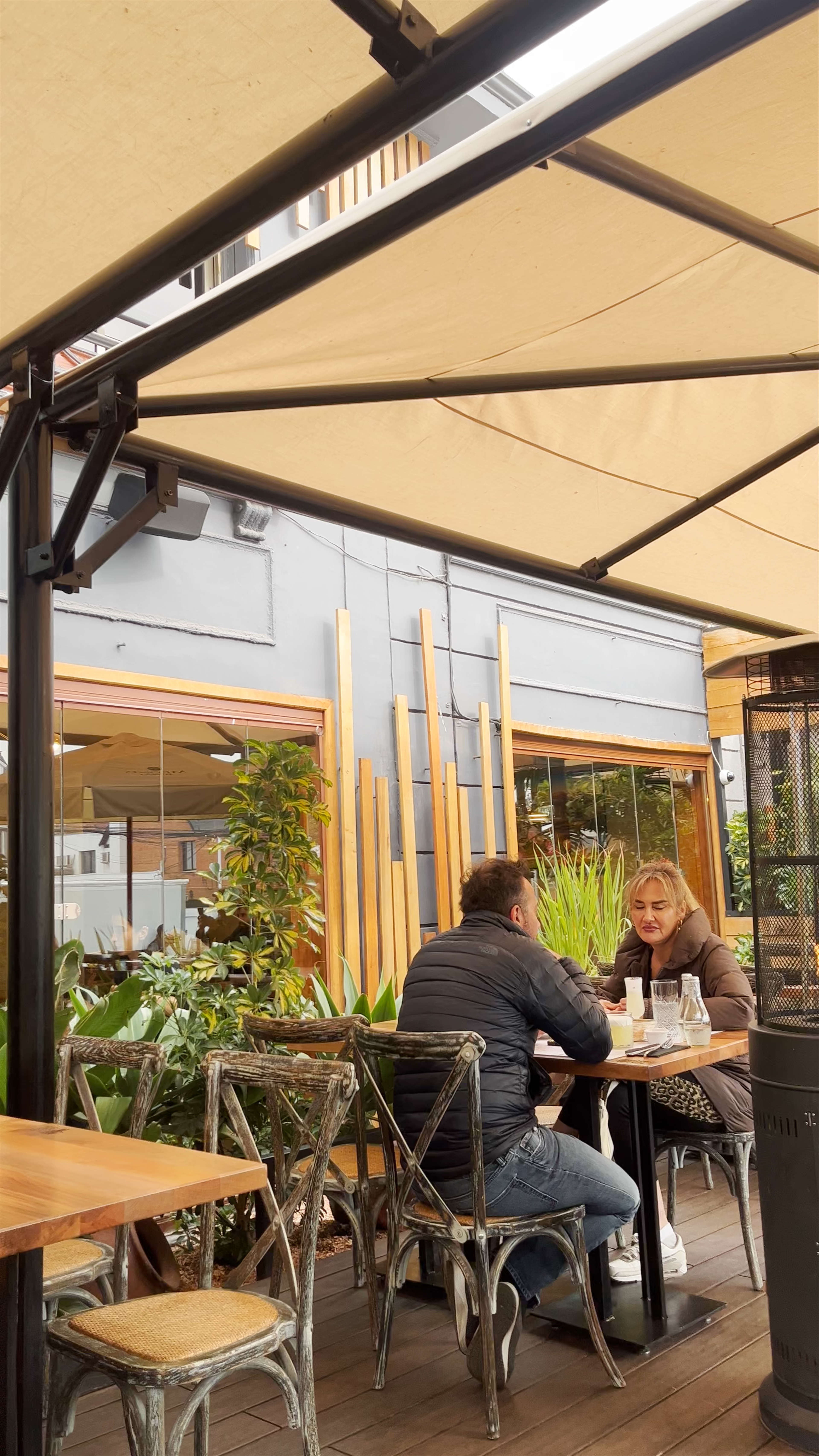 Cozy Outdoor Dining Experience at Sol Restaurant, Providencia, Chile