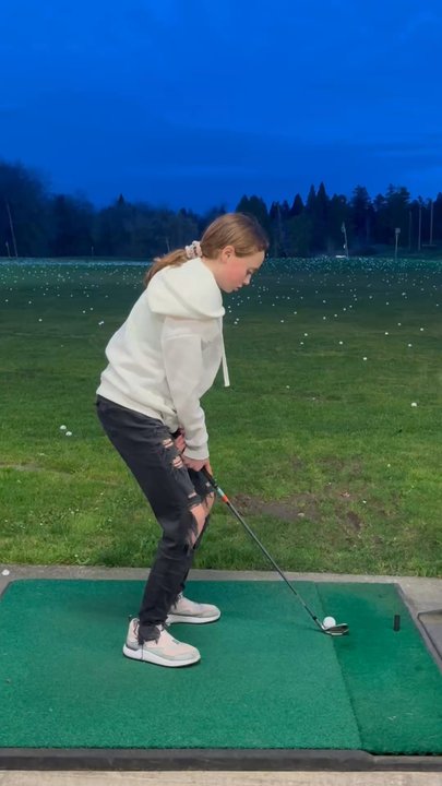 Red Tail Golf Center - My daughter enjoying the driving range - Golf Near Me - Beaverton, Oregon