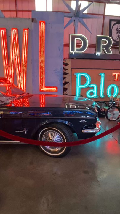 Valley Relics - a classic mustang inside the neon signs - Museums Near Me - Lake Balboa, California