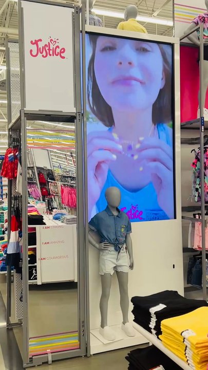 Walmart Supercenter - Girl's clothing section! I love the positive messages that are written on the mirror. - Grocery Near Me - Cypress, Texas