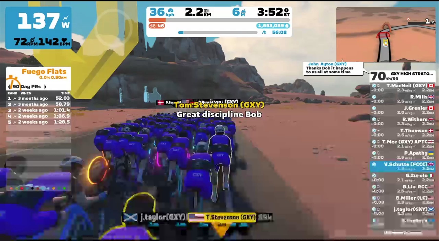 Zwift - Group Ride: GXY HIGH STRATOSPHERE [2.3-2.7wkg] – CAT C (C) on Triple Flat Loops in Watopia