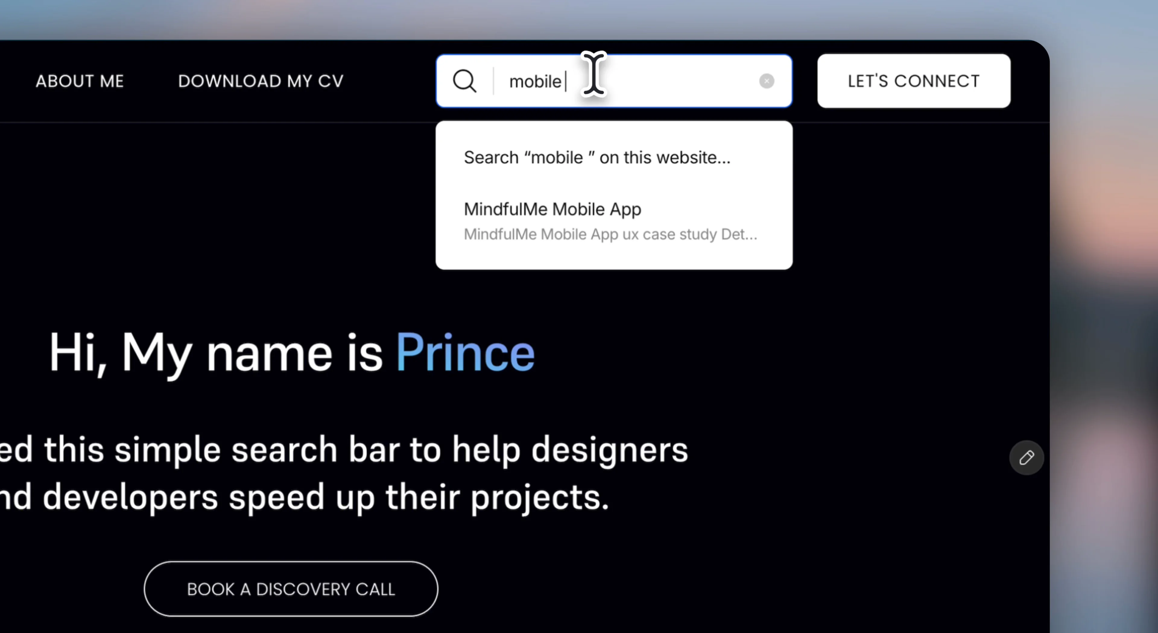 Simple thing that matters! Just like this simple search bar I made as Framer component. I tried this with my old portfolio and it works 100% smooth.