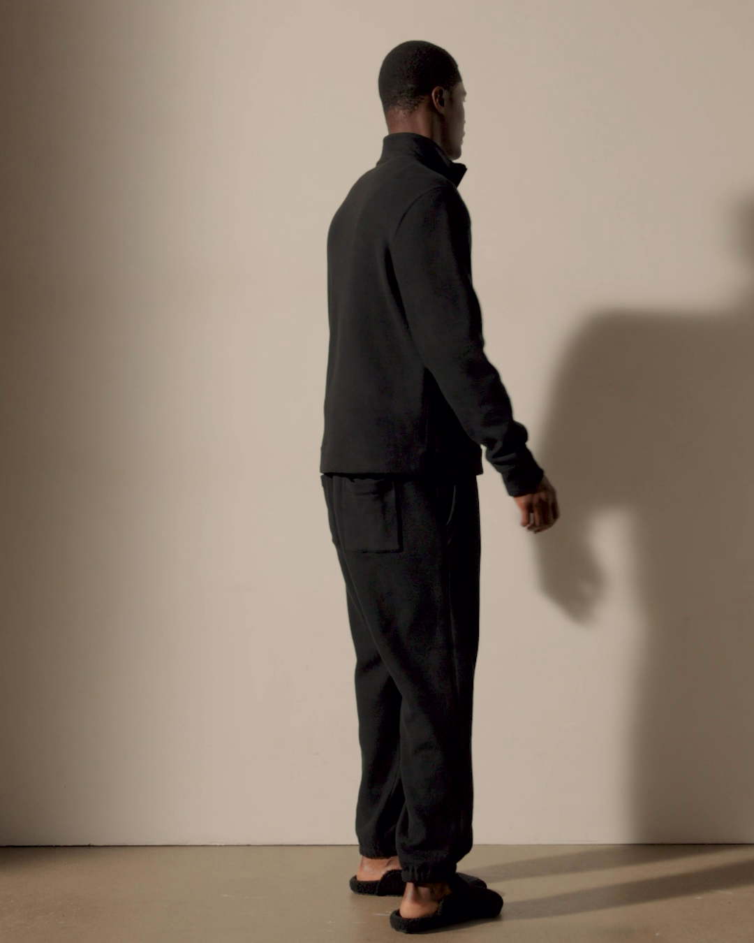 Cozy Half Zip - Black | James Perse Los Angeles