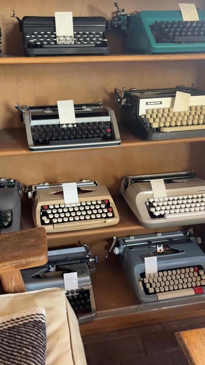 Exo Roast Co - Typewriter wall inside - Coffee Roasteries Near Me - Tucson, Arizona