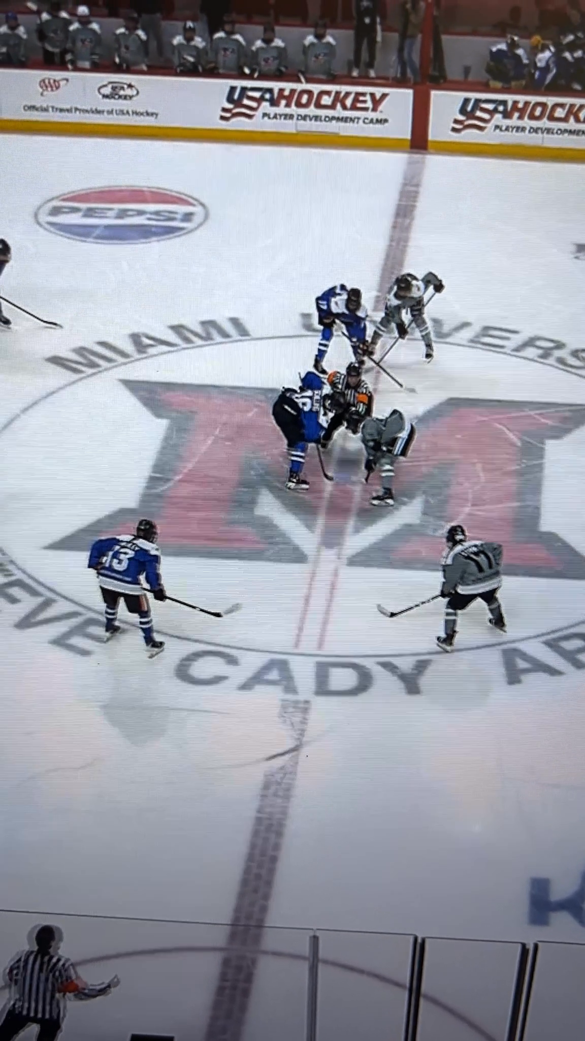 Near Post Shot after rebound off boards after faceoff Natty Camp #13 Gray
