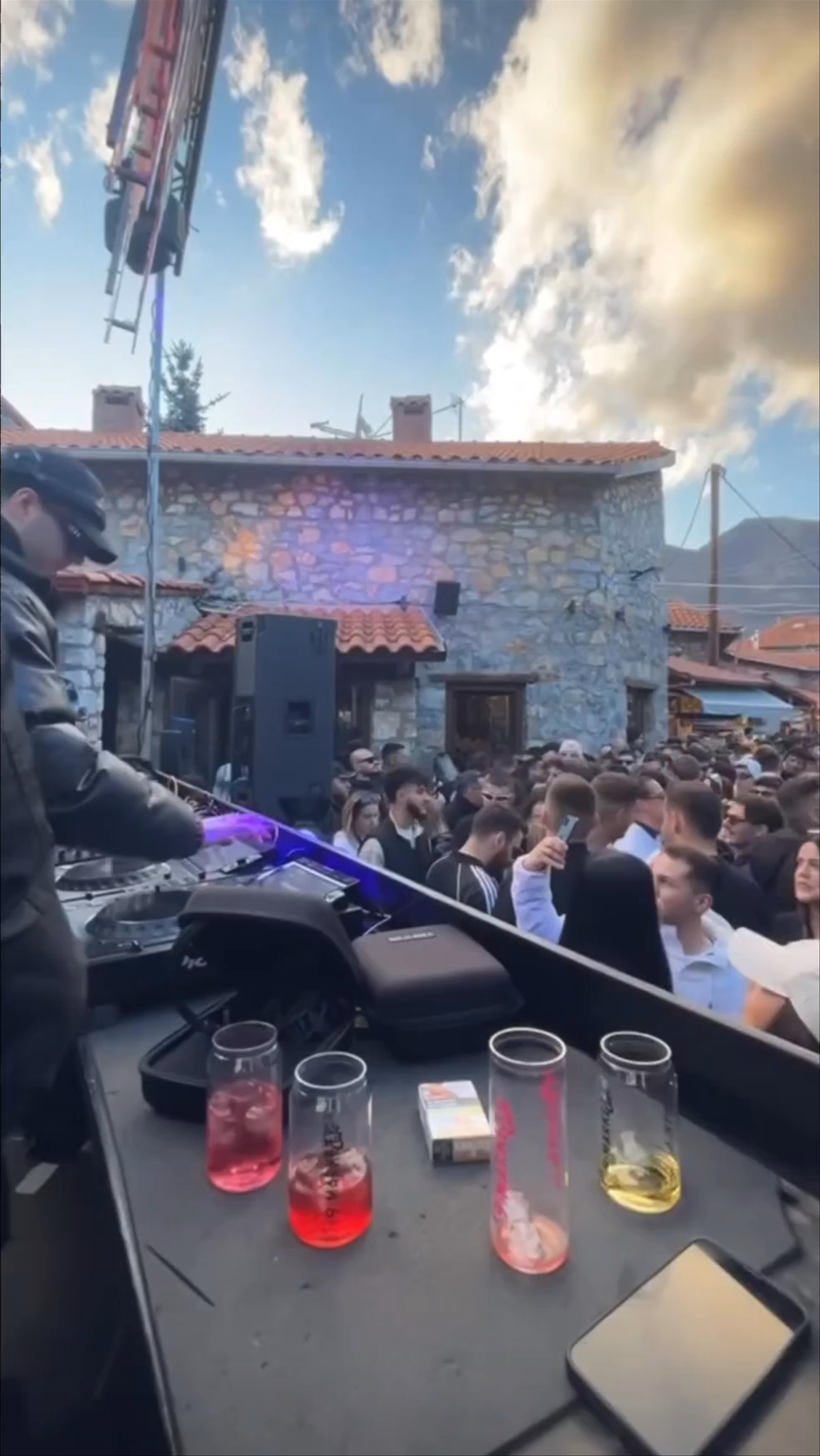 Vibrant Outdoor DJ Party in Agios Athanasios, Greece