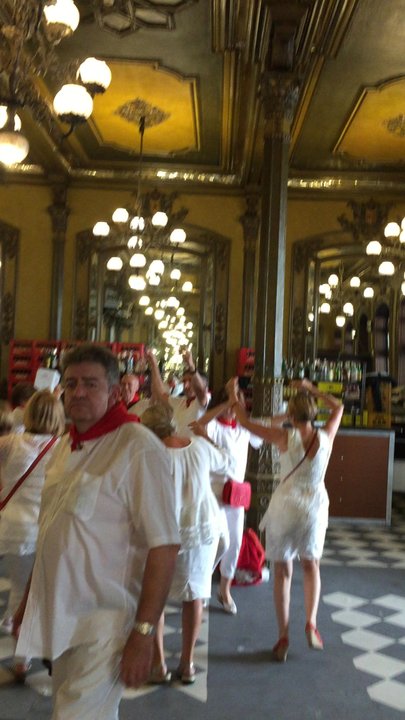 Cafe Iruña Salones - During fiestas de San Fermin. - Restaurants Near Me - Pamplona, NA