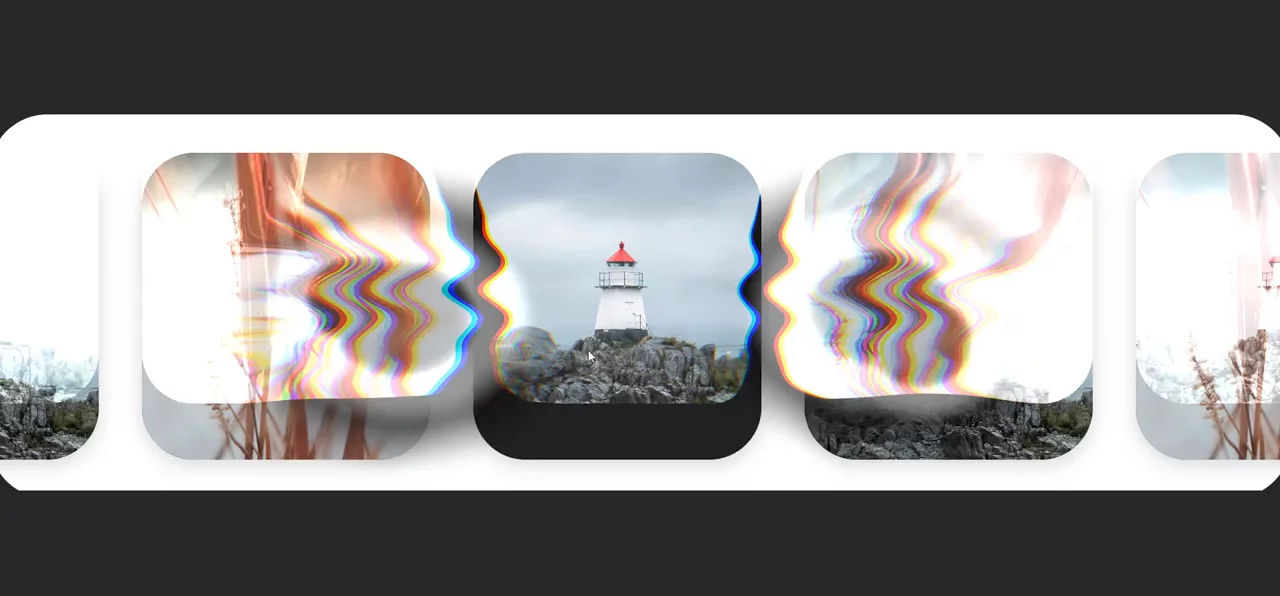 Gallery carousel lenses effect  🫧🫧🫧 Misty dawn ✨