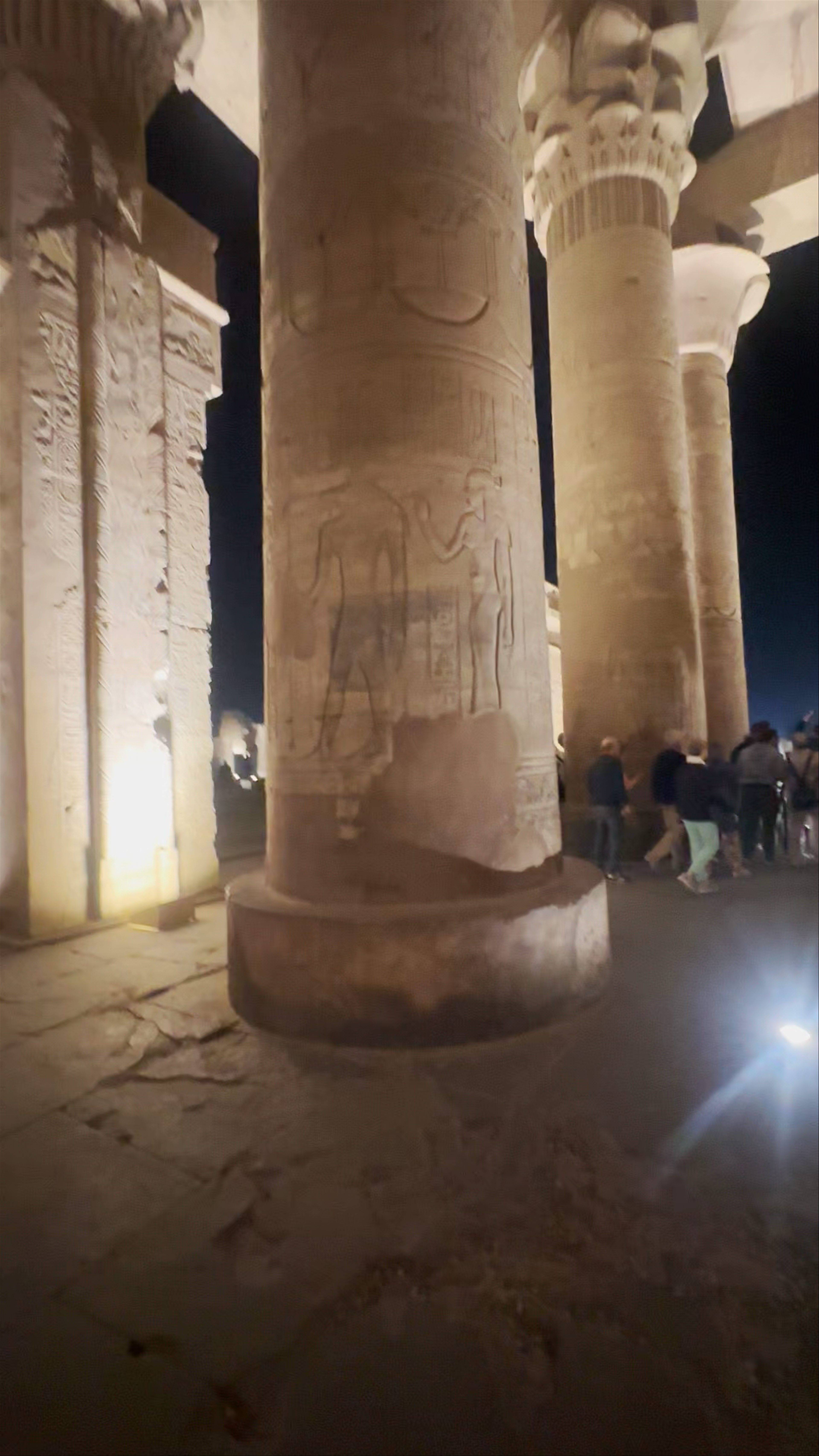 Kom Ombo Temple by Night: Mystical Ancient Egyptian Columns