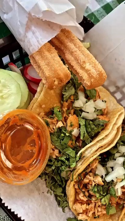 La Piña Loca - chicken tacos and cream-filled churro - Desserts Near Me - Ann Arbor, Michigan