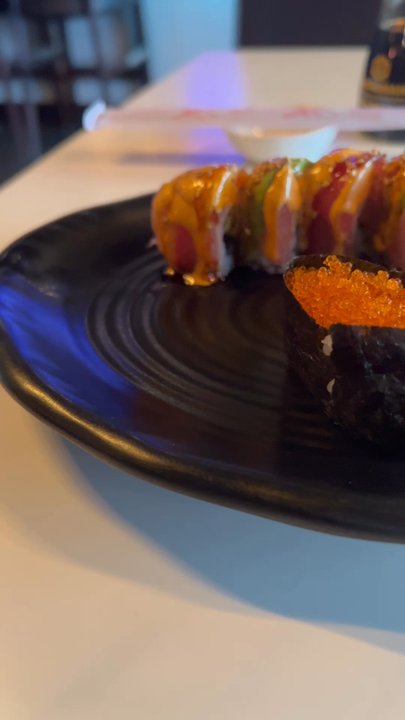 Mint Bistro - Red dragon roll, Smelt Egg (Masago) nigiri, strawberry daiquiri - Sushi Bars Near Me - Milford, Ohio
