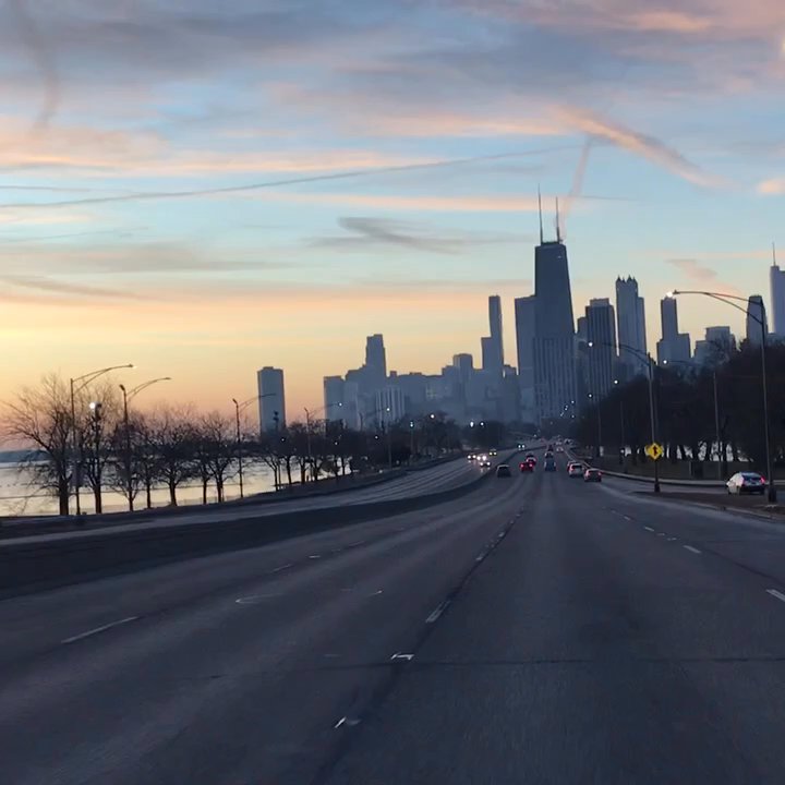 Jean Baptiste Pointe DuSable - Sun rising on the way to work - Local Flavor Near Me - Chicago, Illinois