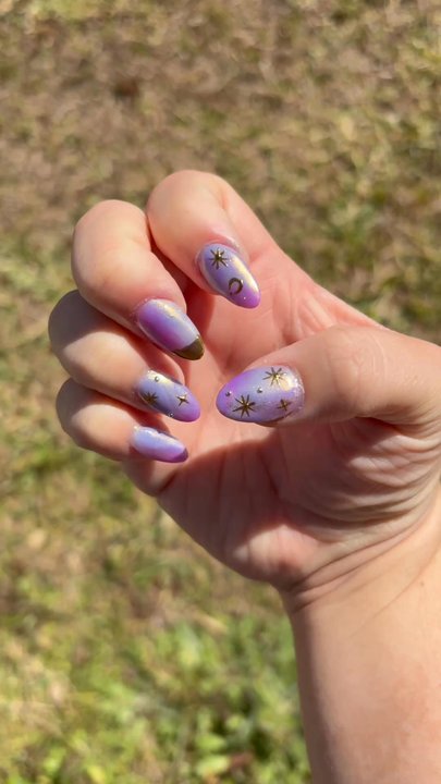 Olwen Nails Spa - The right hand too!! I love the details of the shimmer with the different colors! - Nail Salons Near Me - Orlando, Florida
