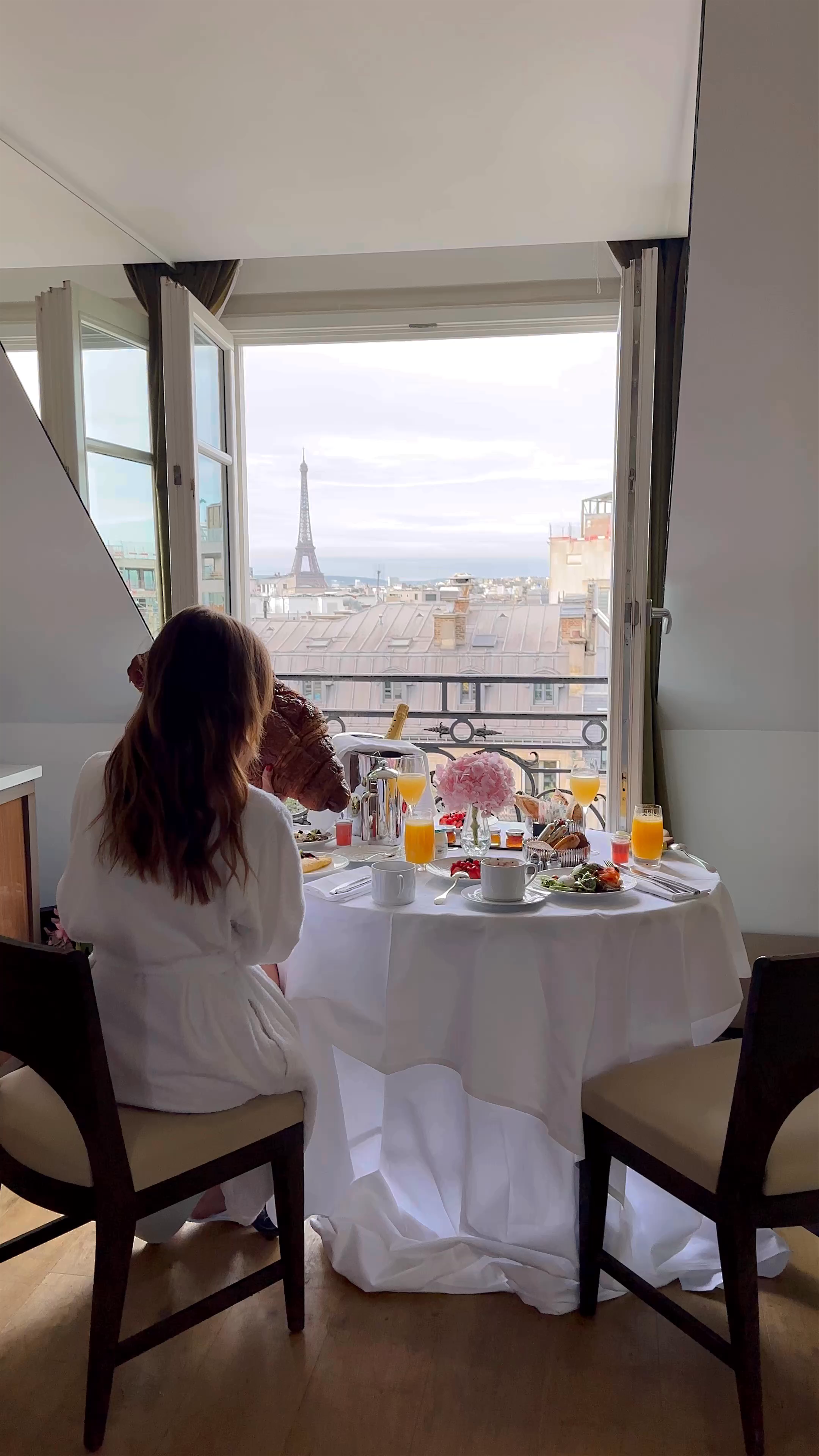 Luxurious Breakfast with Eiffel Tower View at Hyatt Paris Madeleine