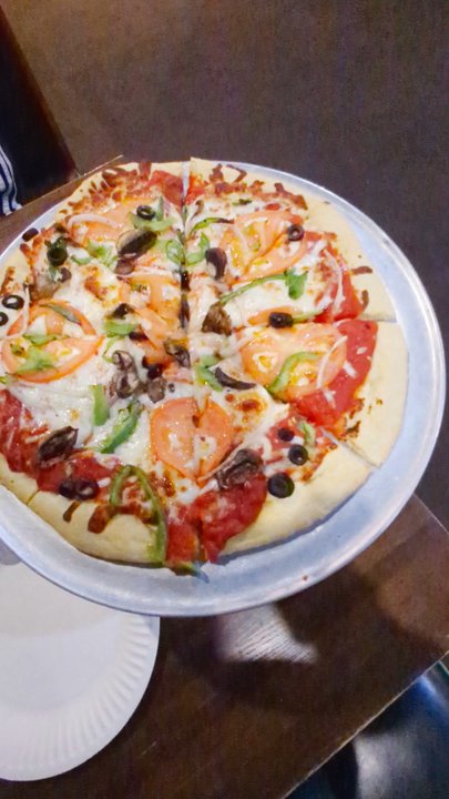 Dylan's Pizza Bistro - Veggie pizza specialty. It looks dry but it is good. - Sandwiches Near Me - Bisbee, Arizona