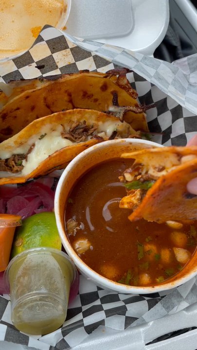 Dripped Birria - Birria tacos with a cup of consome - Food Trucks Near Me - Houston, Texas