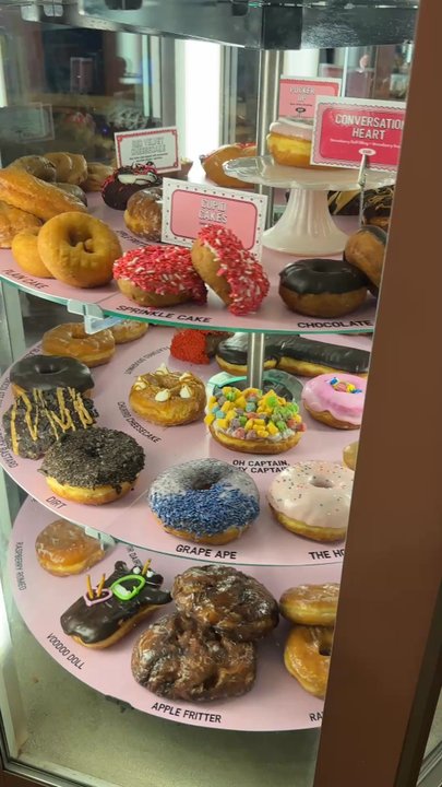 Voodoo Doughnut - Donut selection as of Feb 2026 - Donuts Near Me - Portland, Oregon