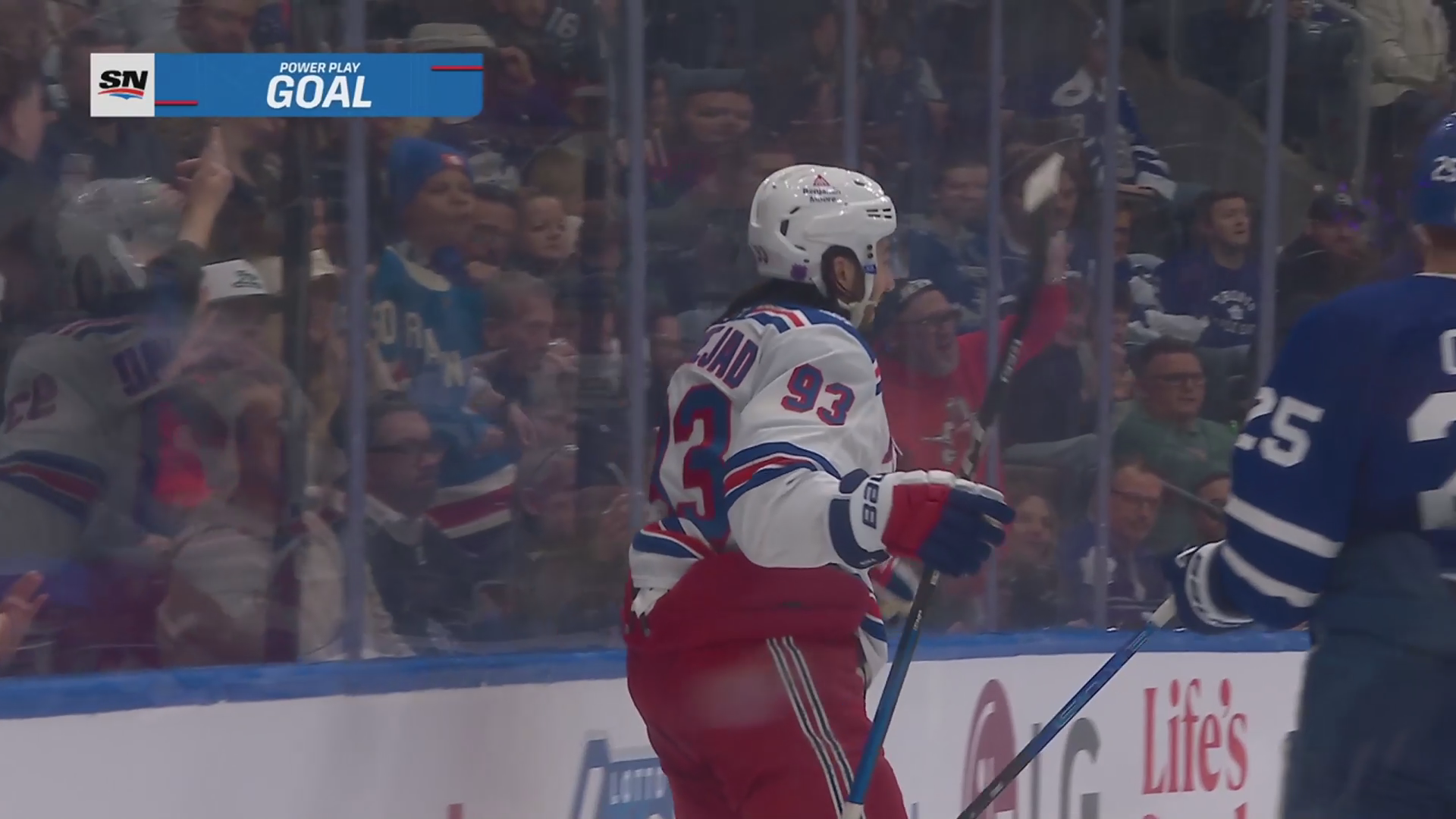 Zibanejad fires home the one-timer on the power play to make it 3-2 · Mar 25, 2026