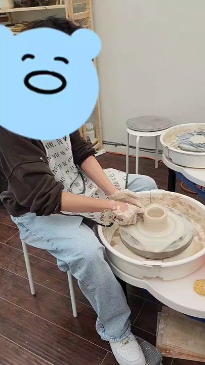 Hannghari Ceramic Studio - My son throwing on the wheel for the first time - Art Classes Near Me - Los Angeles, California