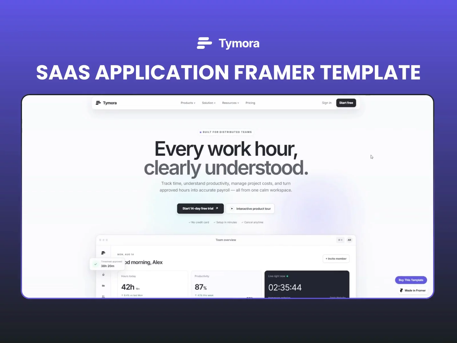 👀 Still thinking about Tymora?Here’s a closer look at the SaaS experience - built around your product, features, and workflows.Preview &amp; download: https://tymora.framer.ai/#tymora #framer #framertemplate #framercommunity #saas #saaswebsite