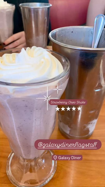 Galaxy Diner - Strawberry Oreo Shake - Diners Near Me - Flagstaff, Arizona