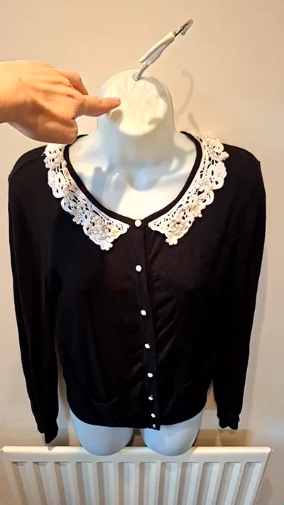 Y2k Peter Pan Collar Cardigan Size 10 image 1