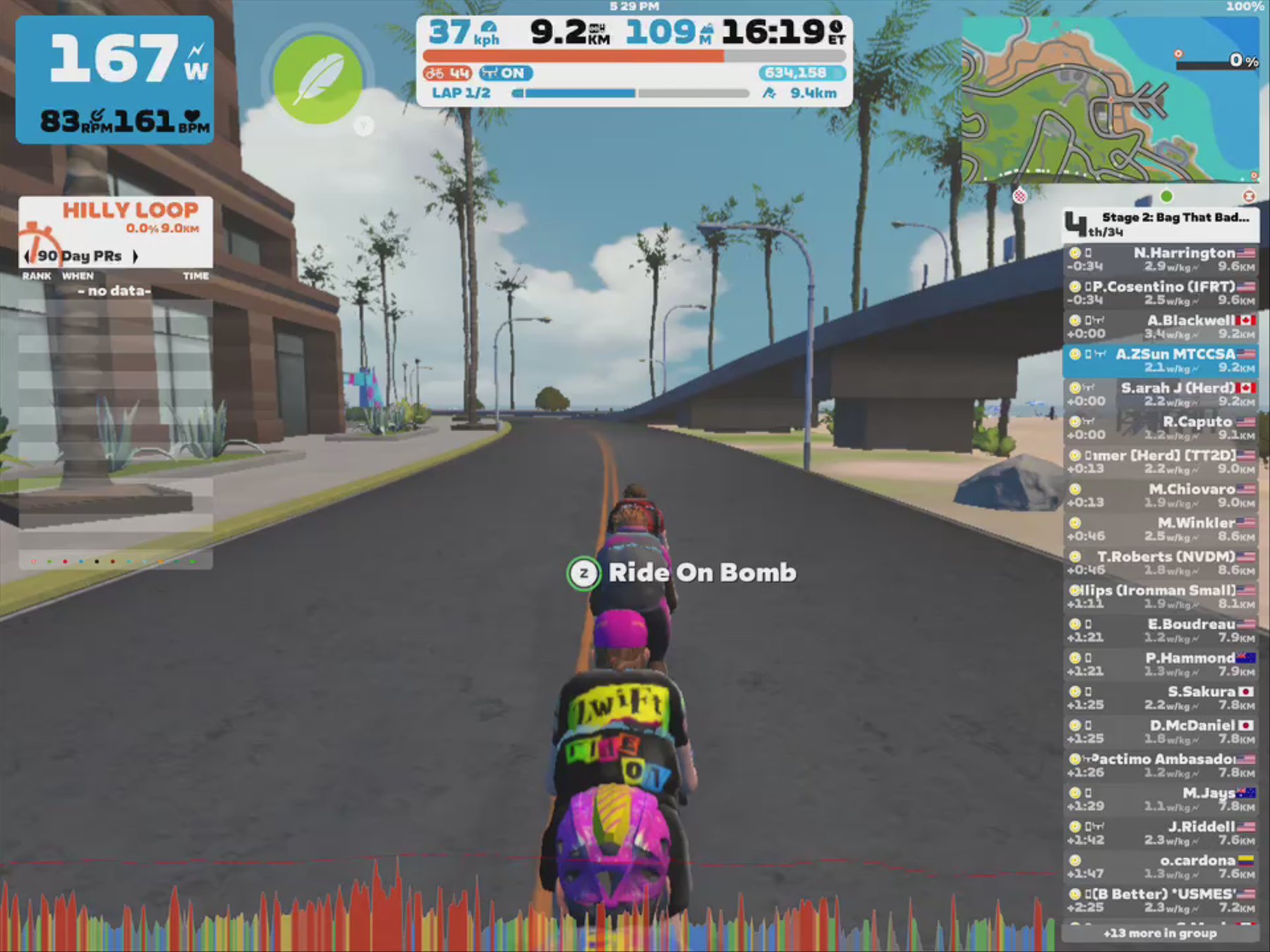 Zwift - Race: Stage 2: Bag That Badge - Hilly Route Reverse (D) on Hilly Route Reverse in Watopia
