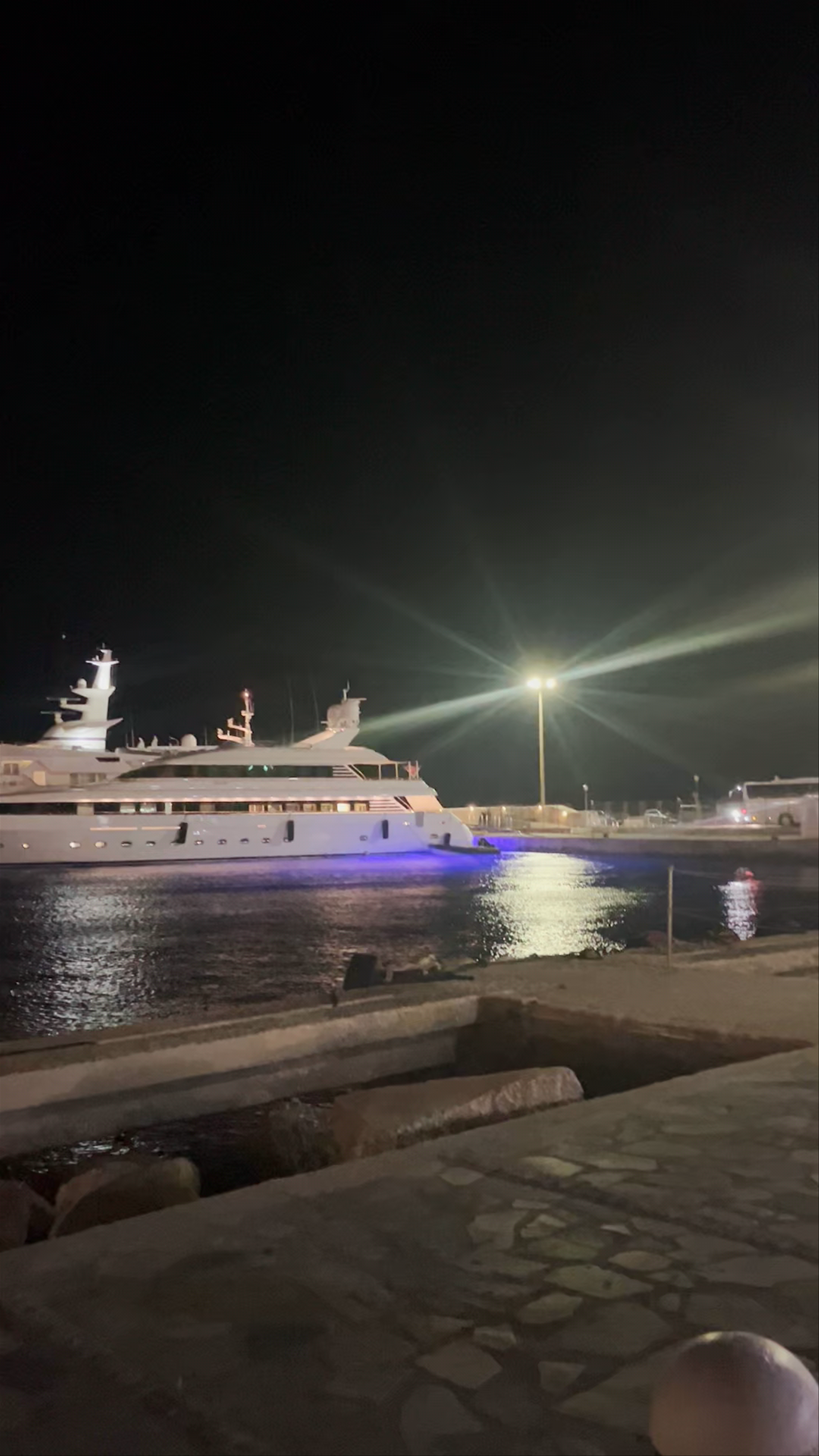 Nighttime Serenity at Old Port of Mykonos, Greece
