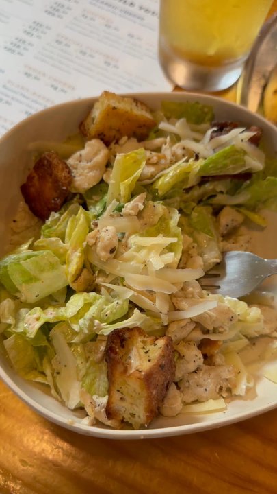 Pinthouse Pizza - Caesar salad + Oh La La pizza - Pizza Near Me - Austin, Texas
