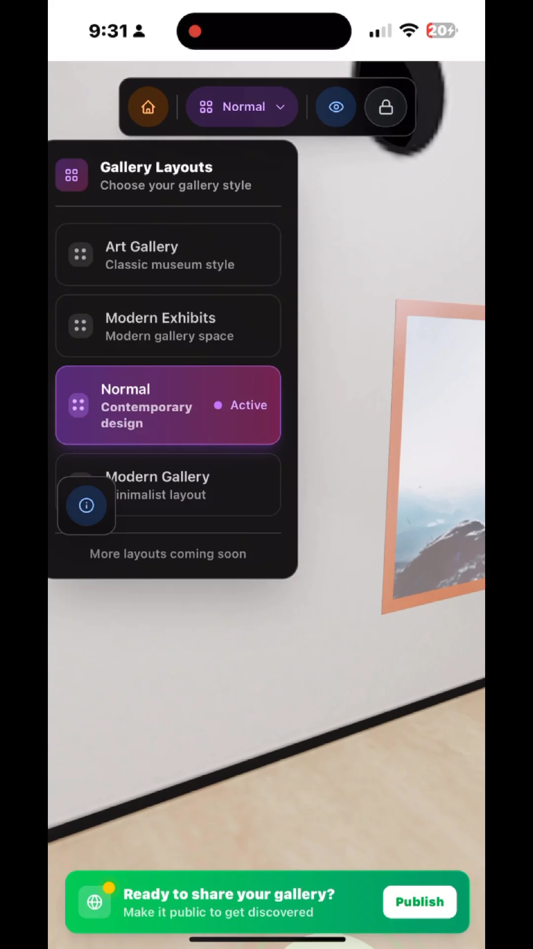 Your photos in 3d galleries image 1