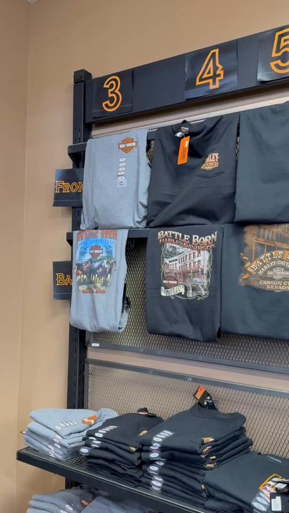 Battle Born Harley-Davidson - Shirt wall - Motorcycle Dealers Near Me - Carson City, Nevada
