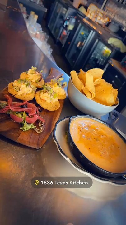 1836 Texas Kitchen - Fried green tomatoes & crawfish queso!! - Bars Near Me - Tyler, Texas