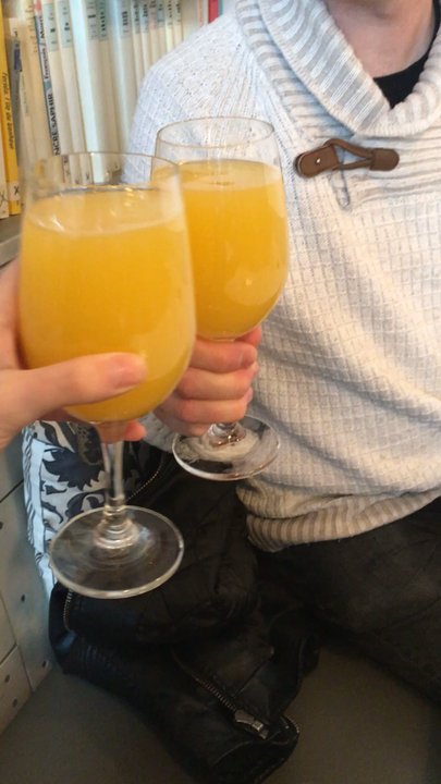 Cafe Bicyclette - Giant mimosas - French Near Me - Edmonton, Alberta