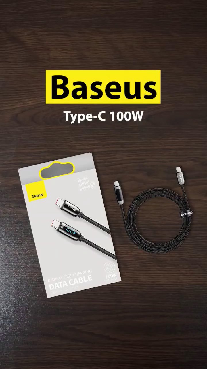Baseus Display Fast Charging Data Cable Type-C to Type-C 100W (2m)