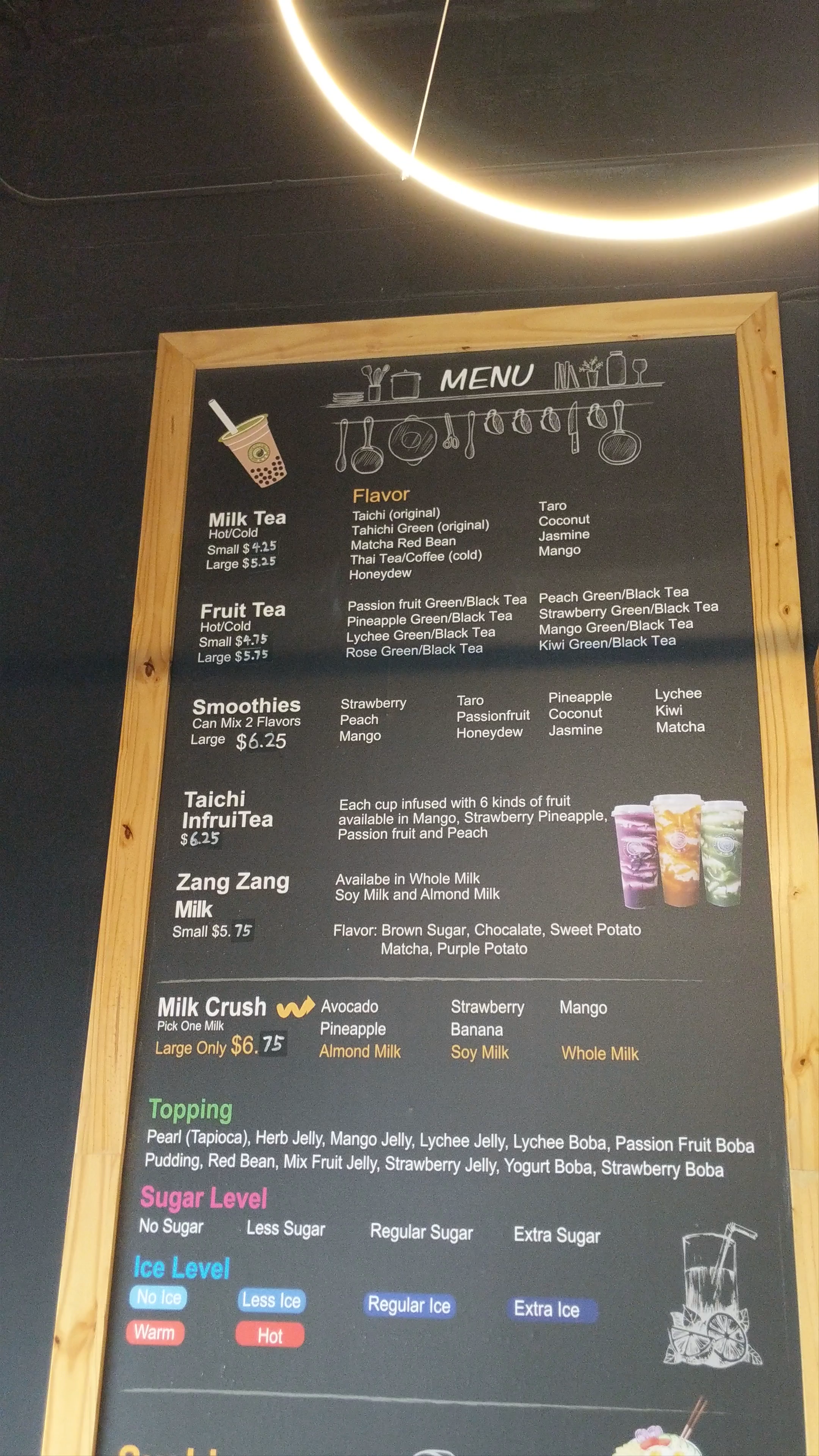 Taichi Bubble Tea Drinks + Food