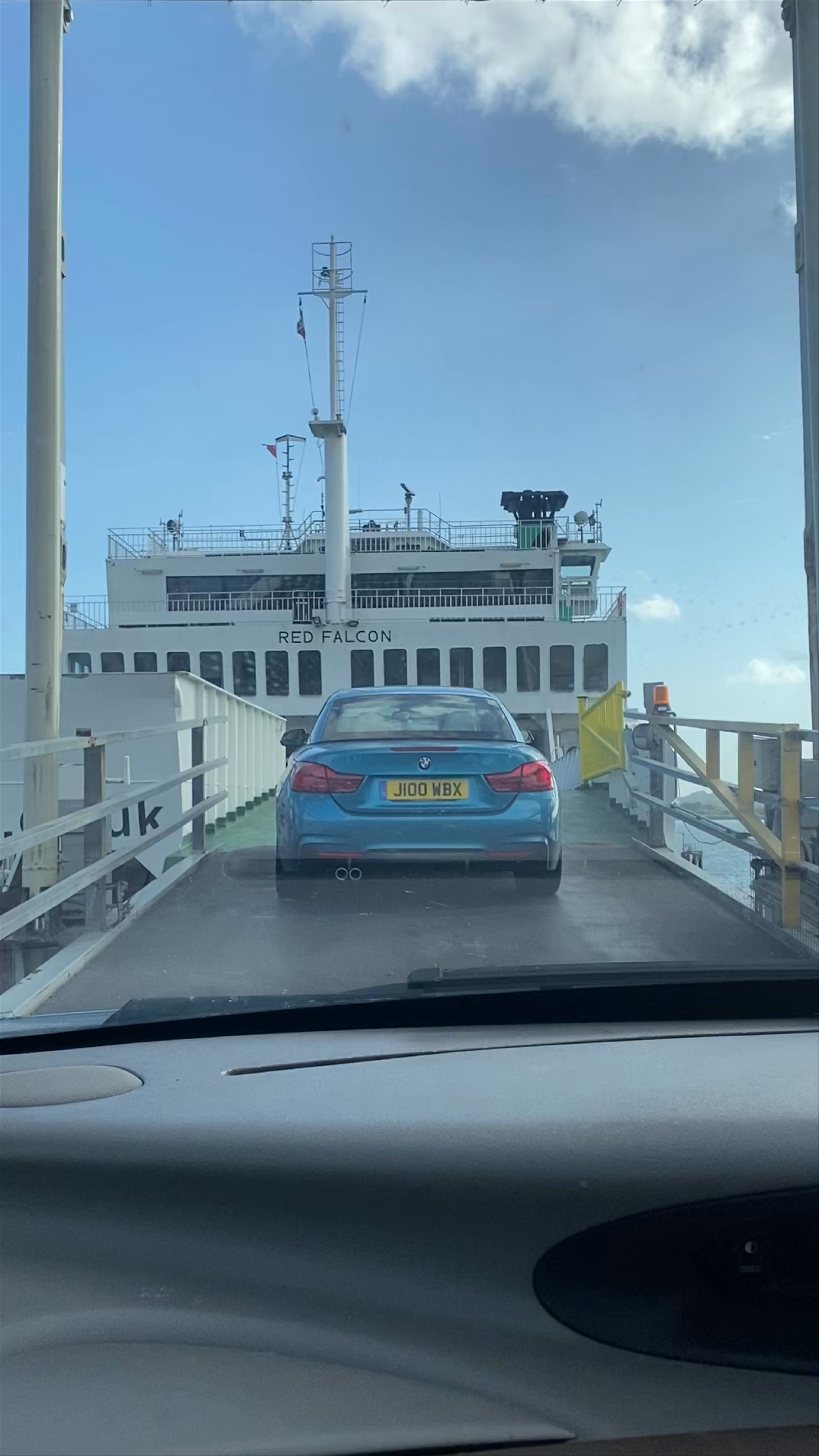 Driving Onto the Red Falcon Ferry at Southampton Port