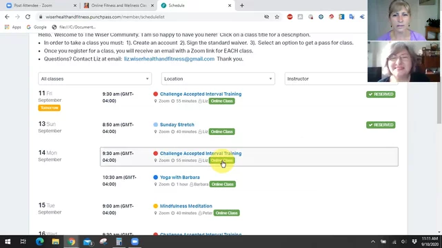 How to Reserve (and cancel) for a Class Once You Have an Account Set Up