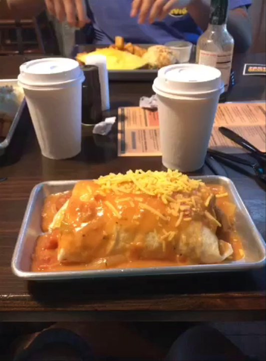 Hullabaloo Diner - Firstly, the coffee is surprisingly amazing. Secondly, this breakfast burrito was DELICIOUS. I was only able to finish about a third of it. - Diners Near Me - College Station, Texas