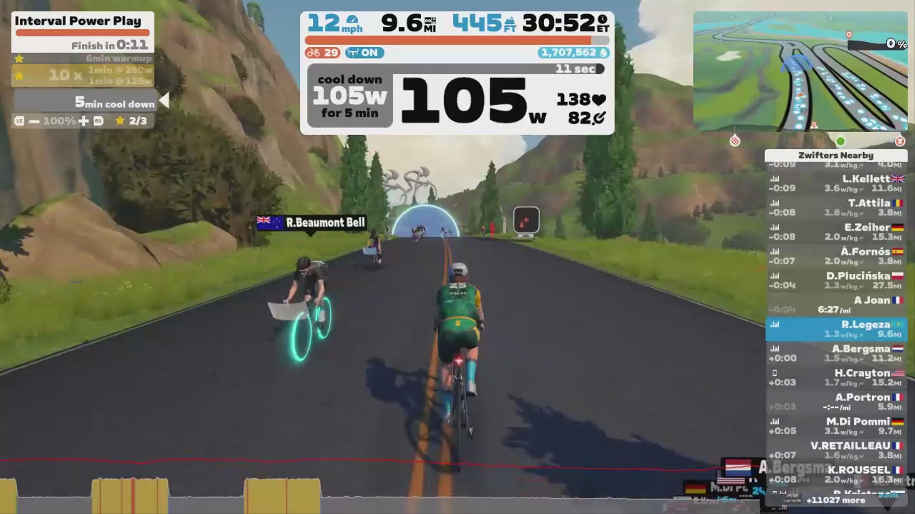 Zwift - Interval Power Play in Watopia