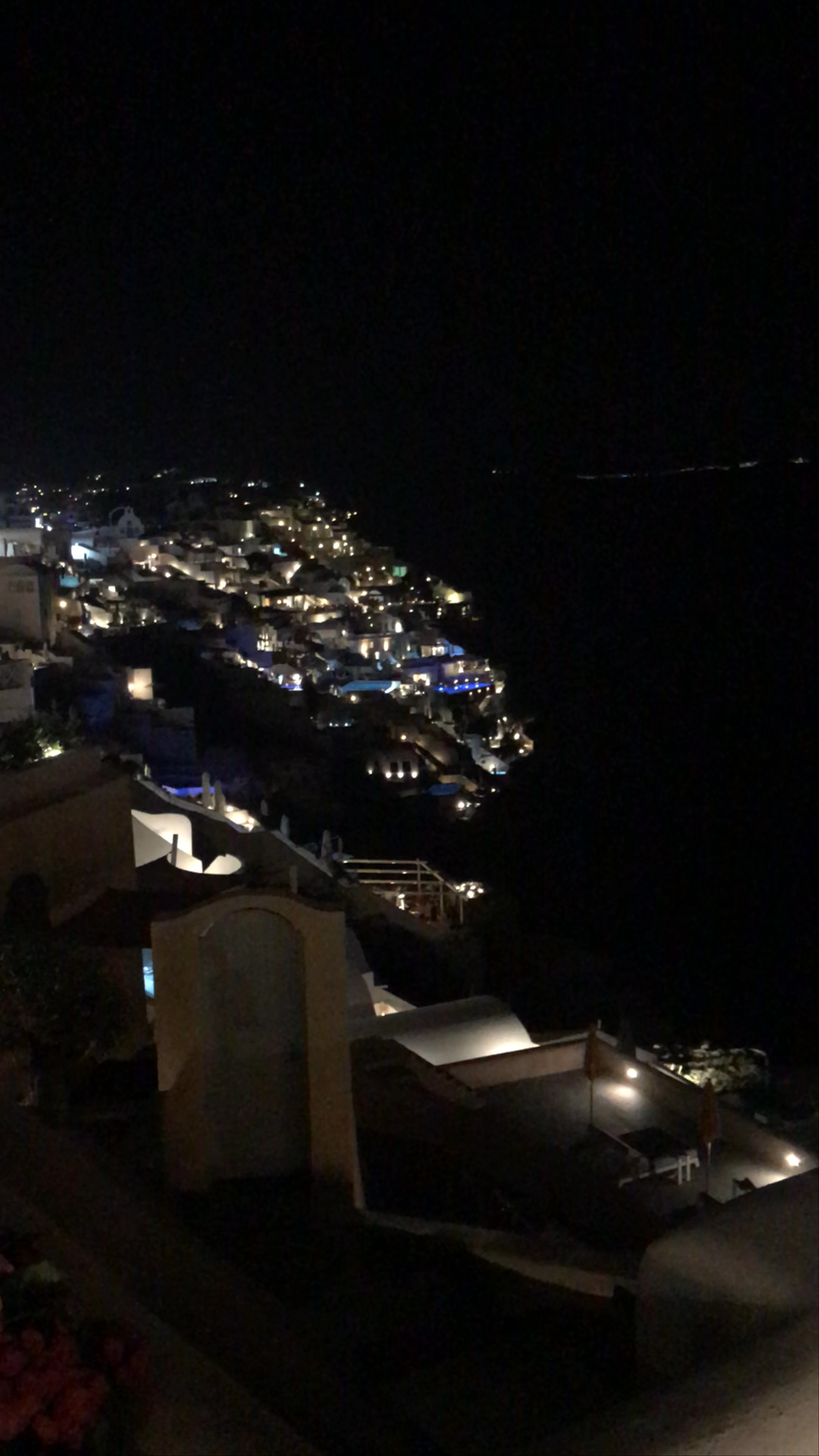 Enchanting Night Views at Andronis Luxury Suites, Oia, Greece