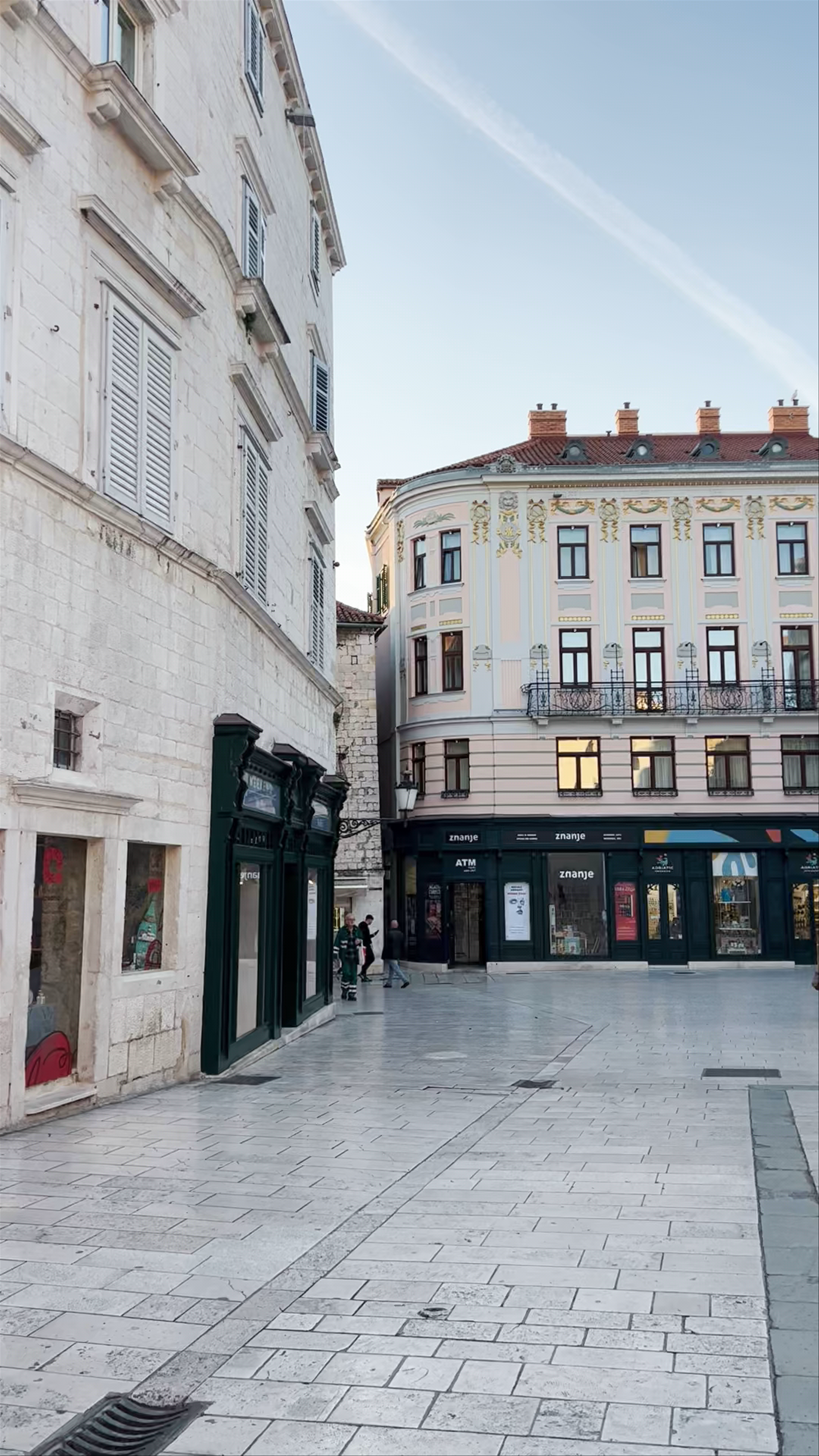Strolling People's Square in Historic Split, Croatia