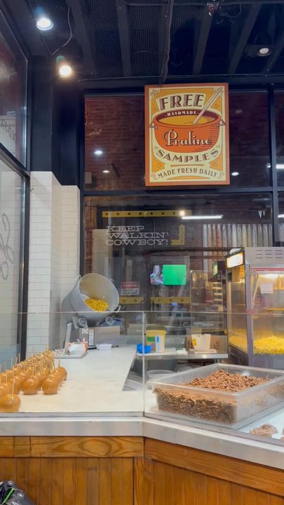 Savannah's Candy Kitchen - Pralines being made as you walk in - Desserts Near Me - Nashville, Tennessee