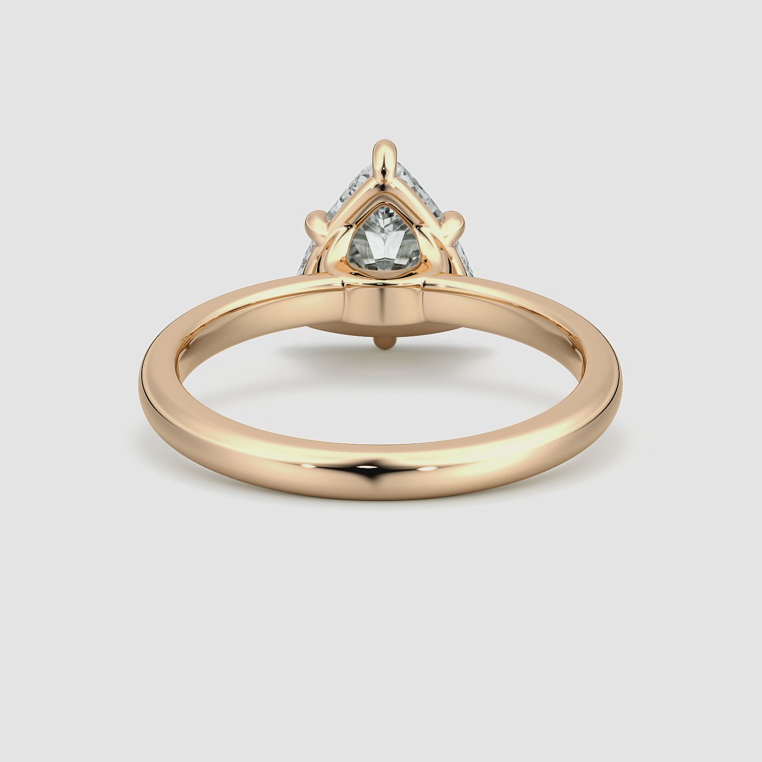 The Signature 6 Prong | Trillion | 14k | Rose Gold | bandAccent: Plain | bandWidth: large | hiddenHalo: no | diamondOrientation: vertical | caratWeight: other