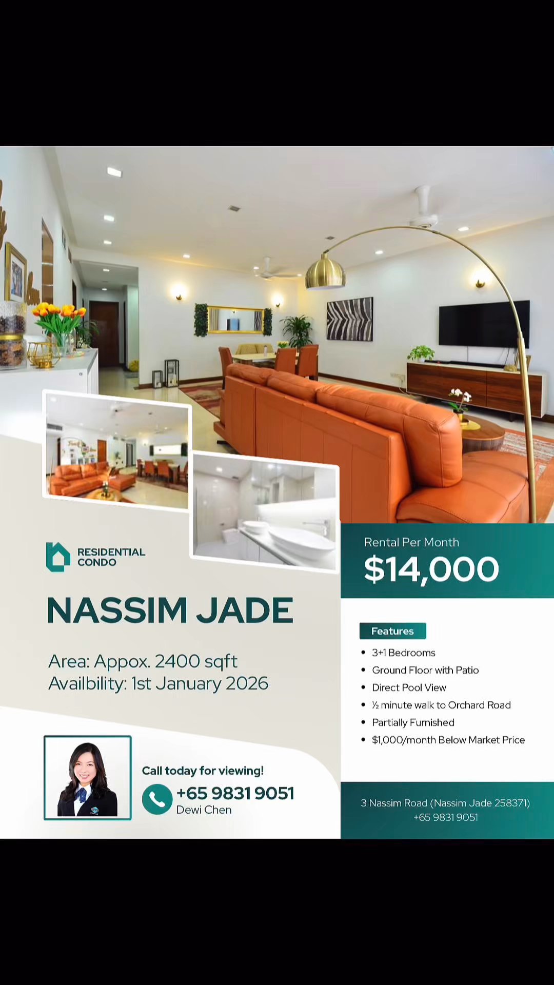 3+1 Bed Condo for Rent in  Nassim Jade - Image 9