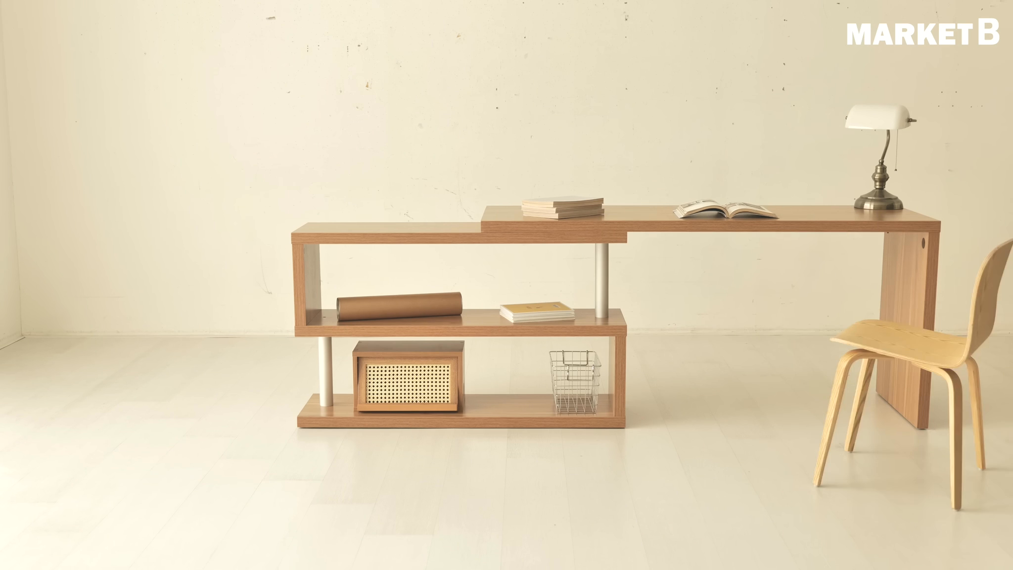 Fikk Adjustable Study Table 1.6m - Oak