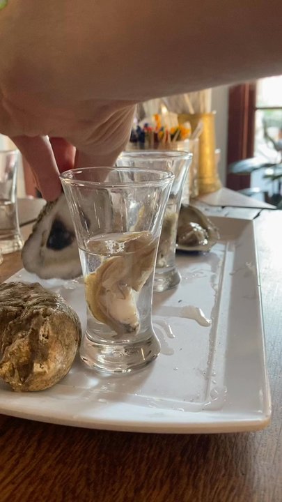 Red House - Oyster shooters! - New American Near Me - Cambridge, Massachusetts