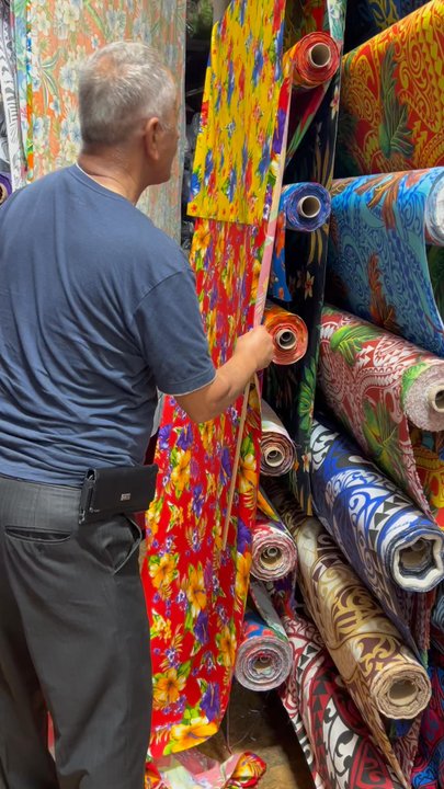 Island's Fabric - 8/14/24 He measures, cuts and RIiiiiPPPPppps it off, pretty accurate - Fabric Stores Near Me - Carson, California