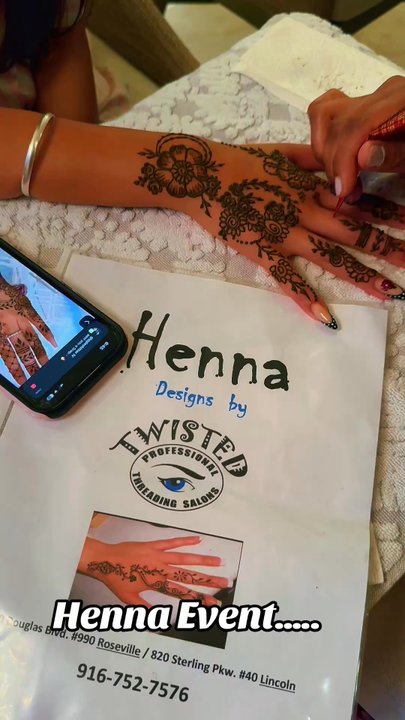Twisted Eyebrow Threading Studio - Henna event - Threading Services Near Me - Lincoln, California