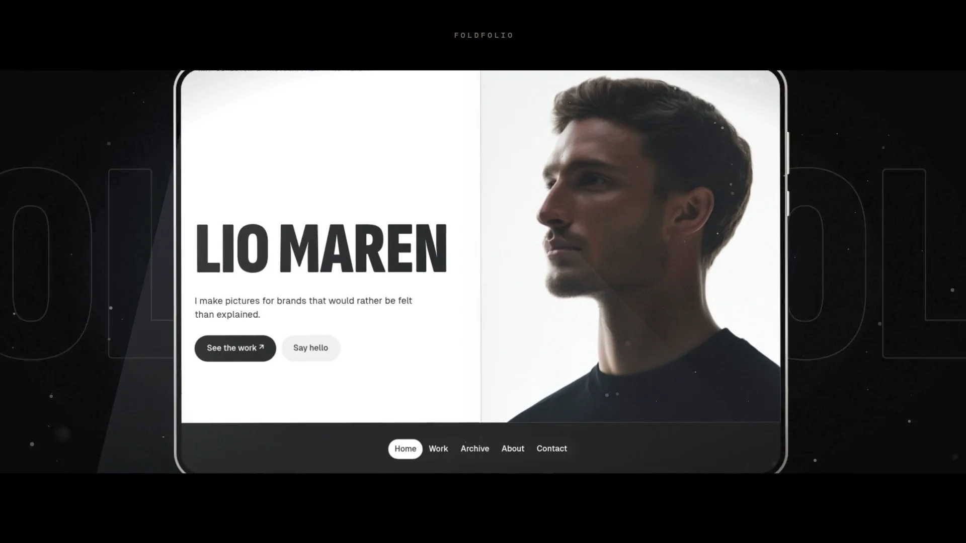 Foldfolio is a free Framer template where your whole portfolio lives inside a foldable phone.People don't scroll past your work, they unfold it. The lock screen shows your name. The inner screen holds your projects. And when they reach the end, the phone folds shut… and calls them. 📞Pick a finish: Titanium, Graphite, Coral or Sage. Pick a mood: Basic, Glow or Orbit, where your work literally circles the device. On phones it becomes a real portrait foldable.Free. Go fold something. https://foldfolio.framer.website/